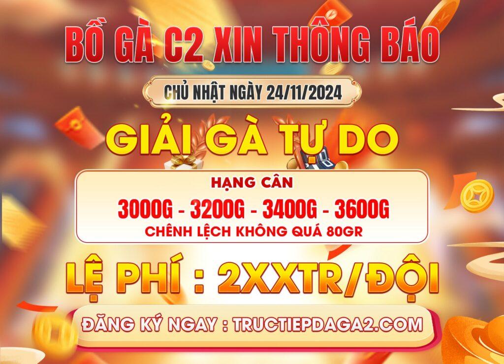 [Thông Báo] Giải Gà Tự Do CPC2 Ngày 24/11/2024